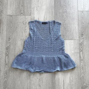 Shein | Baby blue knit peplum top